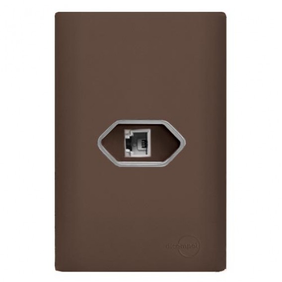 Conjunto RJ45 4x2 - Novara Especiais Marrom Fosco Conjunto RJ45 4x2 - Novara Especiais Marrom Fosco